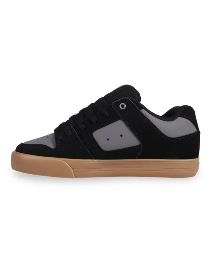 DC Pure Skate Shoes in Black/Grey/Gum