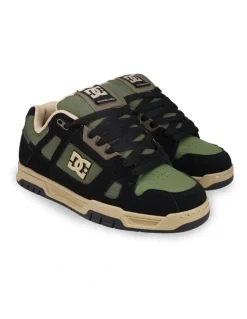 DC Stag Sneakers in Black/Tan/Olive