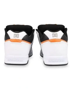 DC Stag Sneakers in White/Black/Orange