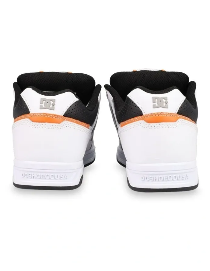 DC Stag Sneakers in White/Black/Orange