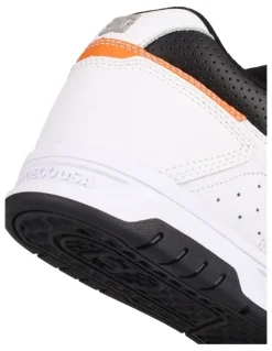 DC Stag Sneakers in White/Black/Orange