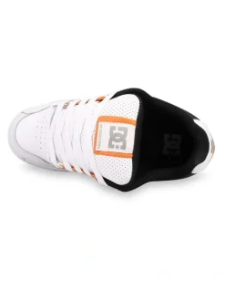 DC Stag Sneakers in White/Black/Orange