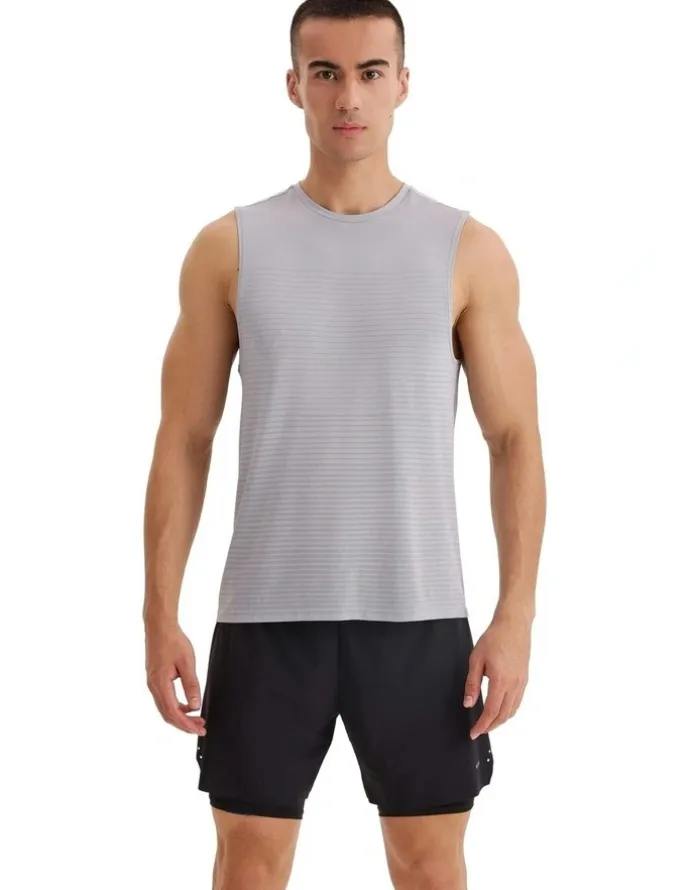 Decathlon 500 Comfort Seamless Running Tank Top in Grey