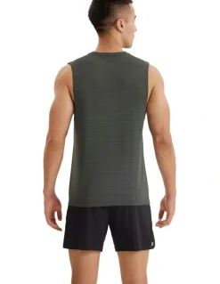 Decathlon 500 Comfort Seamless Running Tank Top in Smoky Green