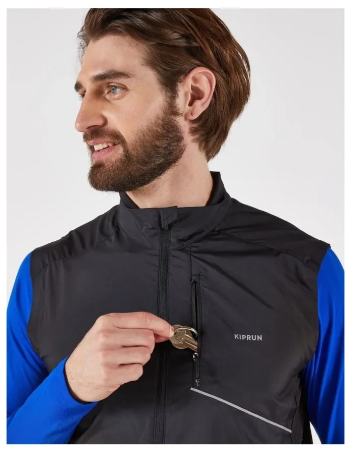 Decathlon Decathlon | KIPRUN Run 500 Men's Sleeveless Windproof Running Jacket - Black