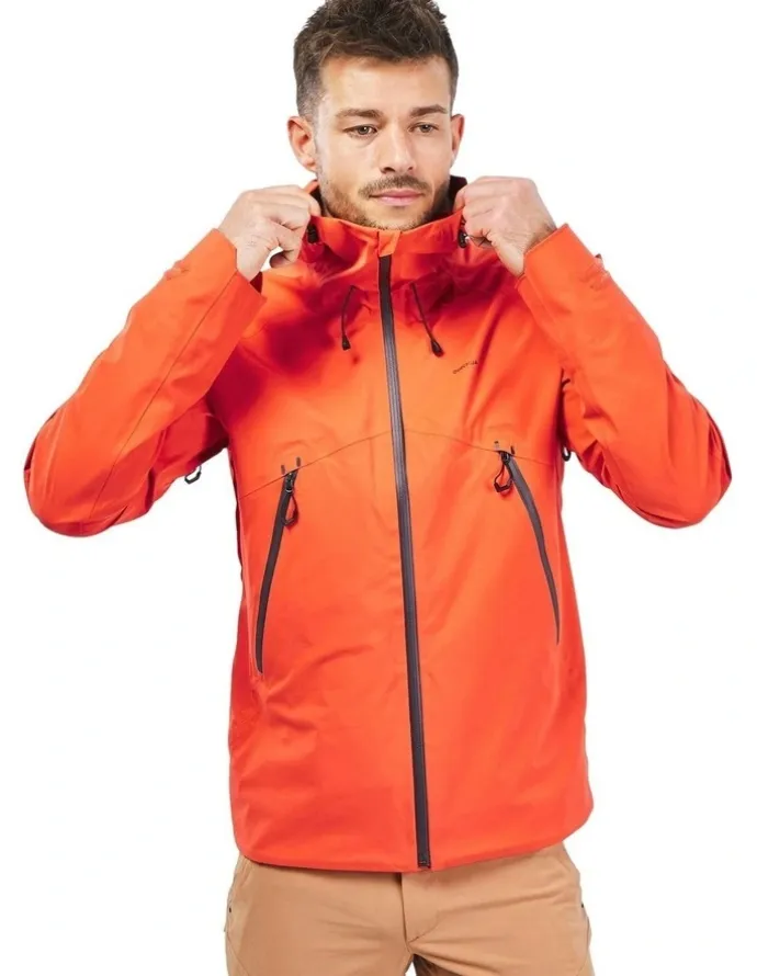 Decathlon Hiking Lightweight Waterproof Jacket MH500 in Orange