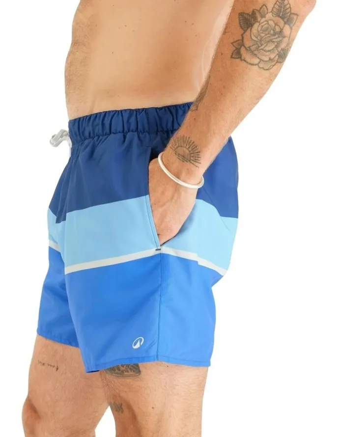 Decathlon Surf 100 15 Inch Swim Short in Stripy Blue