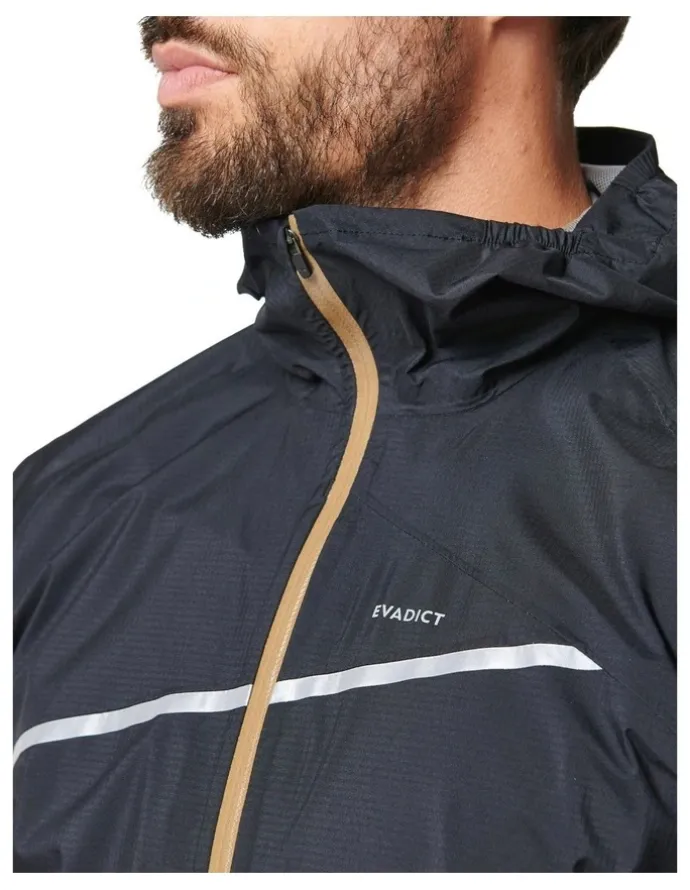 Decathlon Trail Running Waterproof Jacket in Black