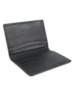 Dents Beauley RFID-Blocking Pebble Grain Leather Credit Card Holder in Black
