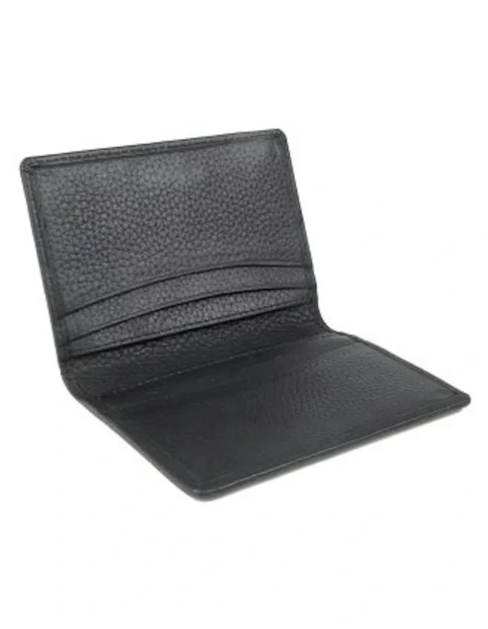 Dents Beauley RFID-Blocking Pebble Grain Leather Credit Card Holder in Black