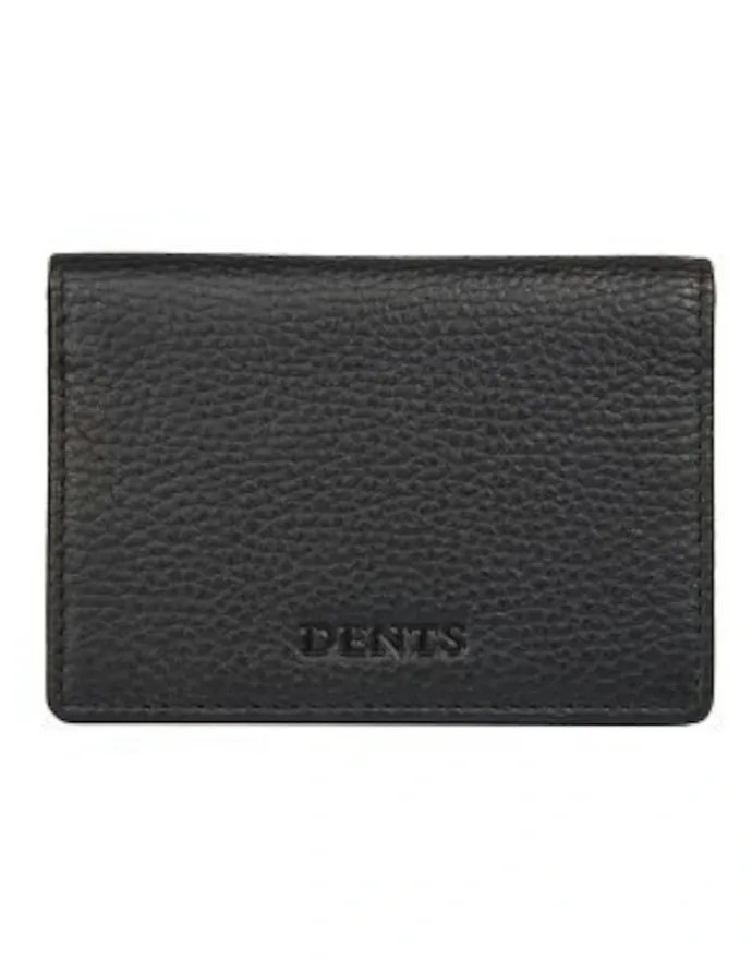Dents Beauley RFID-Blocking Pebble Grain Leather Credit Card Holder in Black