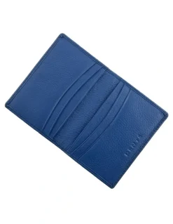 Dents Beauley RFID-Blocking Pebble Grain Leather Credit Card Holder in Royal