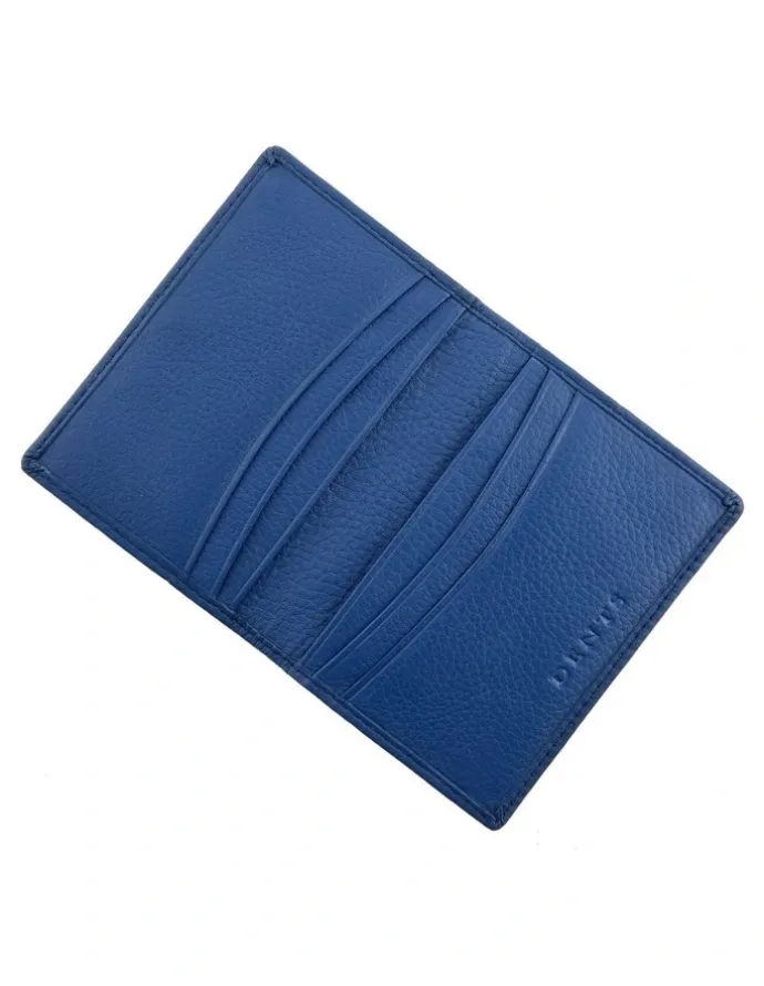 Dents Beauley RFID-Blocking Pebble Grain Leather Credit Card Holder in Royal