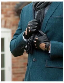 Dents Classic Leather Driving Gloves in Black