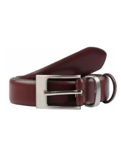 Dents Double Keeper Leather Dress Belt in Chestnut