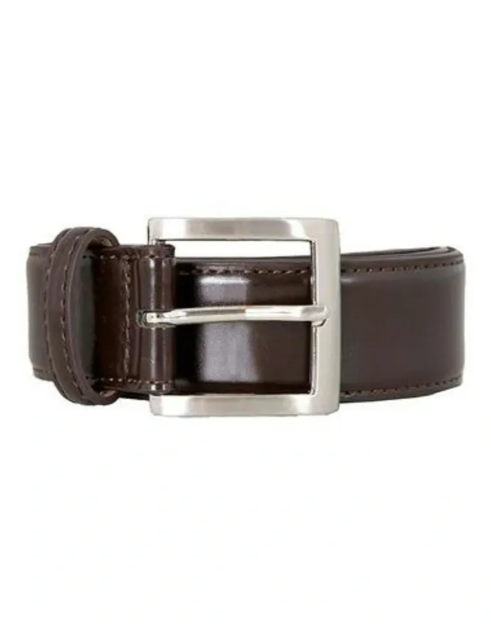 Dents Mens Contrast-Lined Leather Belt - Brown
