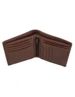 Dents Pebble Grain Leather Bifold Wallet with RFID Blocking and Zipped Pocket in Tan