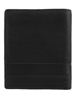 Dents Pebble Grain Leather Bifold Wallet with RFID Blocking and Zipped Pocket in Black