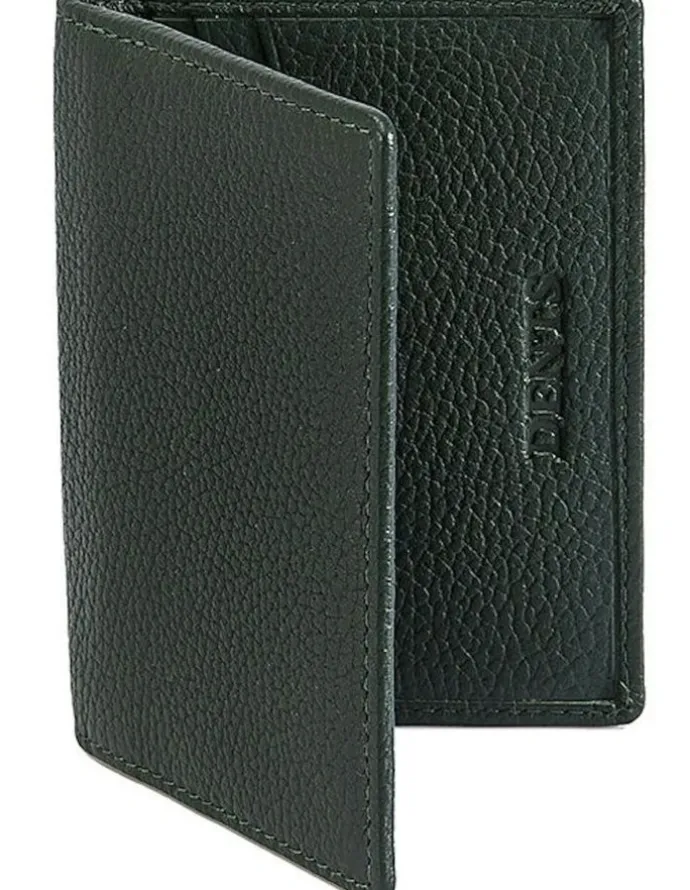 Dents Pebble Grain Leather Card Holder with RFID Blocking in Bottle