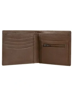 Dents Pebble Grain Leather Bifold Wallet with RFID Blocking and Coin Purse in Tan