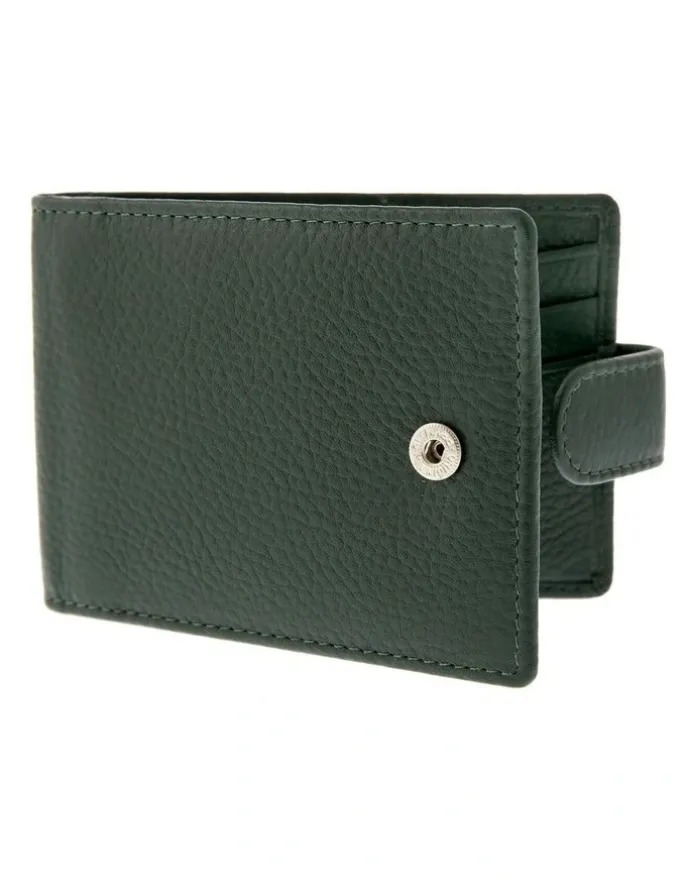 Dents Pebble Grain Leather Card Holder with RFID Blocking and Tab in Bottle