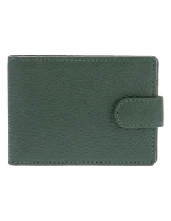 Dents Pebble Grain Leather Card Holder with RFID Blocking and Tab in Bottle