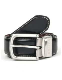 Dents Reversible Lined Leather Belt in Gift Box in Black/Brown
