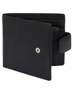 Dents RFID Nappa Leather Coin Bifold Wallet in Black