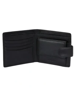 Dents RFID Nappa Leather Coin Bifold Wallet in Black