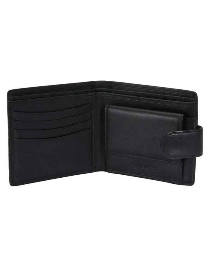 Dents RFID Nappa Leather Coin Bifold Wallet in Black