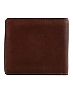 Dents RFID Two-Colour Pebble Grain Leather Billfold Wallet with Coin Purse in Tan
