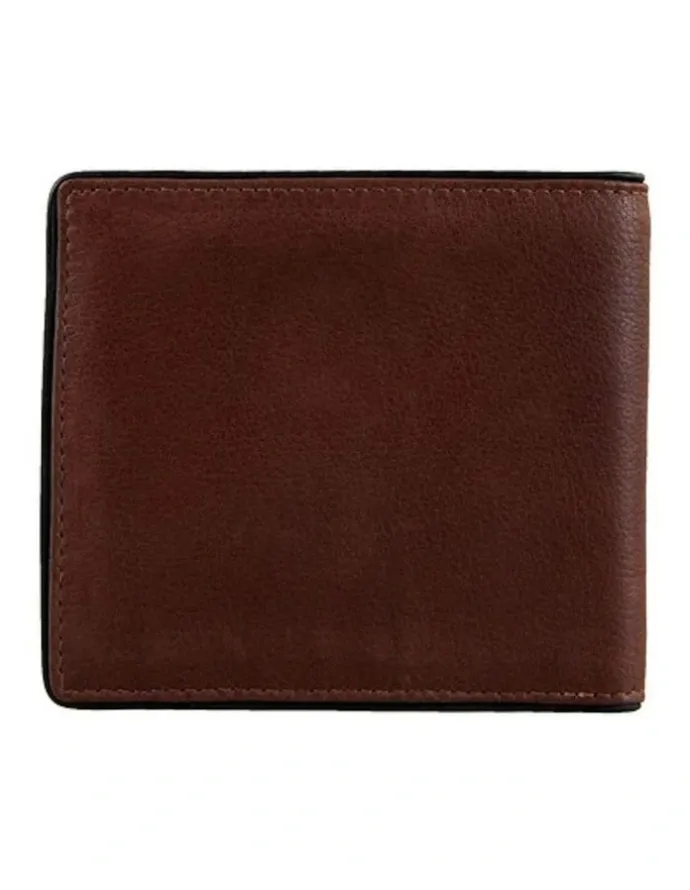 Dents RFID Two-Colour Pebble Grain Leather Billfold Wallet with Coin Purse in Tan
