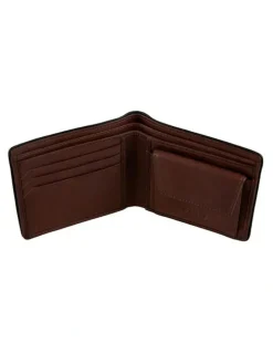 Dents RFID Two-Colour Pebble Grain Leather Billfold Wallet with Coin Purse in Tan