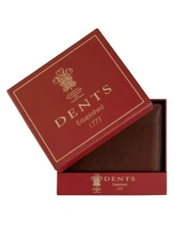 Dents RFID Two-Colour Pebble Grain Leather Billfold Wallet with Coin Purse in Tan