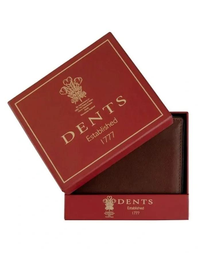 Dents RFID Two-Colour Pebble Grain Leather Billfold Wallet with Coin Purse in Tan