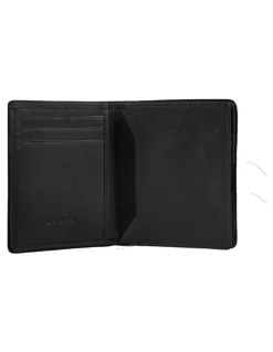 Dents RFID Two-Colour Pebble Grain Leather Card Holder in Black