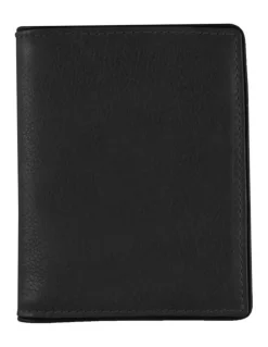 Dents RFID Two-Colour Pebble Grain Leather Card Holder in Black