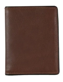 Dents RFID Two-Colour Pebble Grain Leather Card Holder in Tan