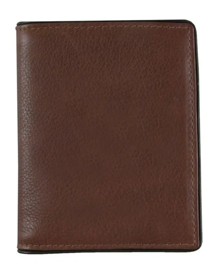 Dents RFID Two-Colour Pebble Grain Leather Card Holder in Tan