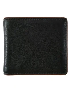 Dents RFID Two-Colour Pebble Grain Leather Billfold Wallet in Black