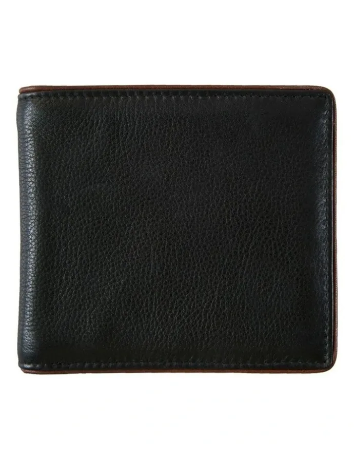 Dents RFID Two-Colour Pebble Grain Leather Billfold Wallet in Black