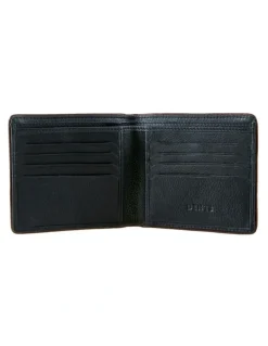 Dents RFID Two-Colour Pebble Grain Leather Billfold Wallet in Black