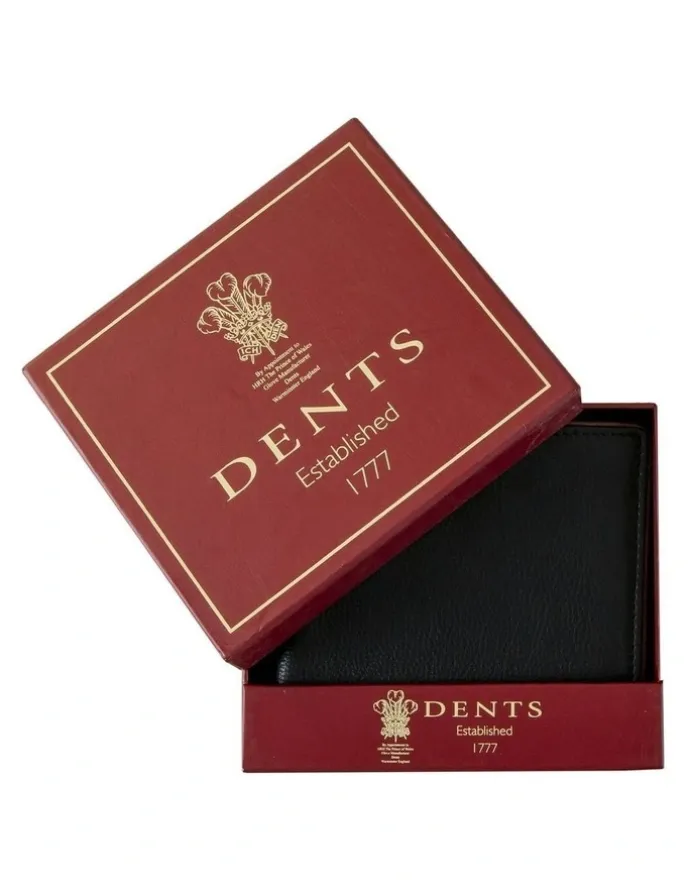 Dents RFID Two-Colour Pebble Grain Leather Billfold Wallet in Black