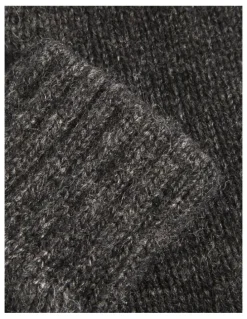 Dents Wool Blend Insulated Knit Gloves in Charcoal Marle