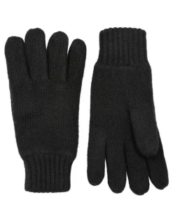 Dents Wool Blend Insulated Knit Gloves in Black