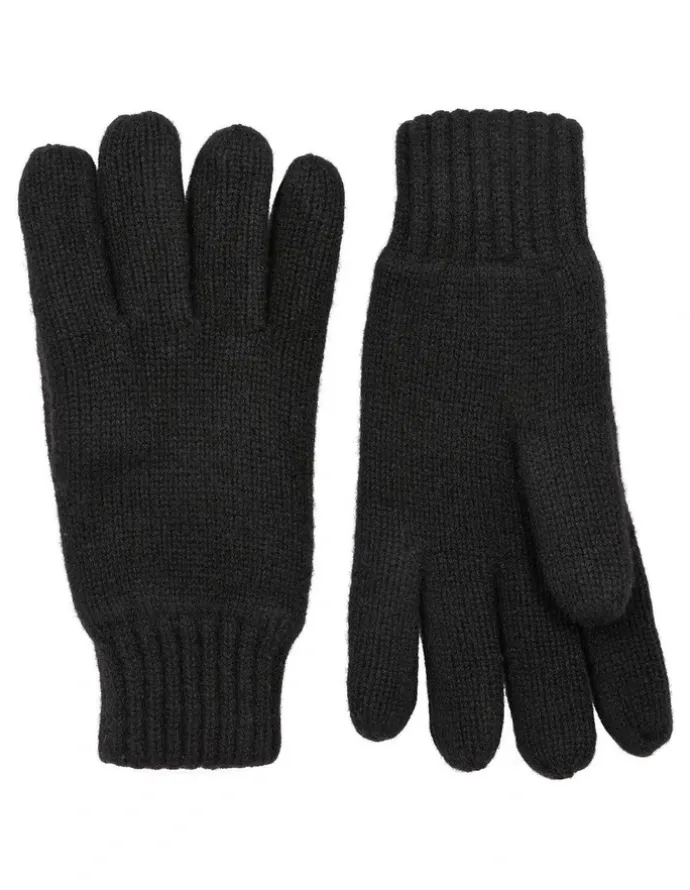 Dents Wool Blend Insulated Knit Gloves in Black