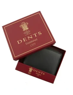 Dents Zip Nappa Leather Wallet in Black