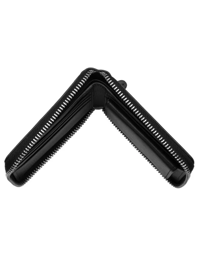 Dents Zip Nappa Leather Wallet in Black