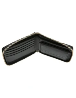 Dents Zip Nappa Leather Wallet in Black