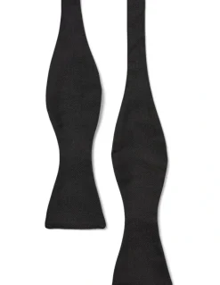 Dom Bagnato Double Sided Self Silk Bow Tie in Black